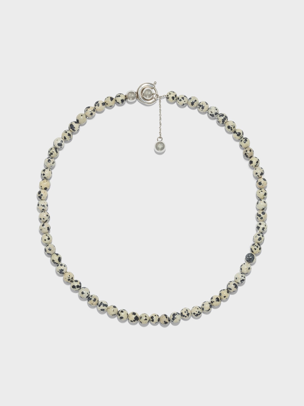 Aeyde | Saylor Diaspro Dalmata and Palladium-Plated Necklace for Women | Luxury Materials | Handmade in Italy