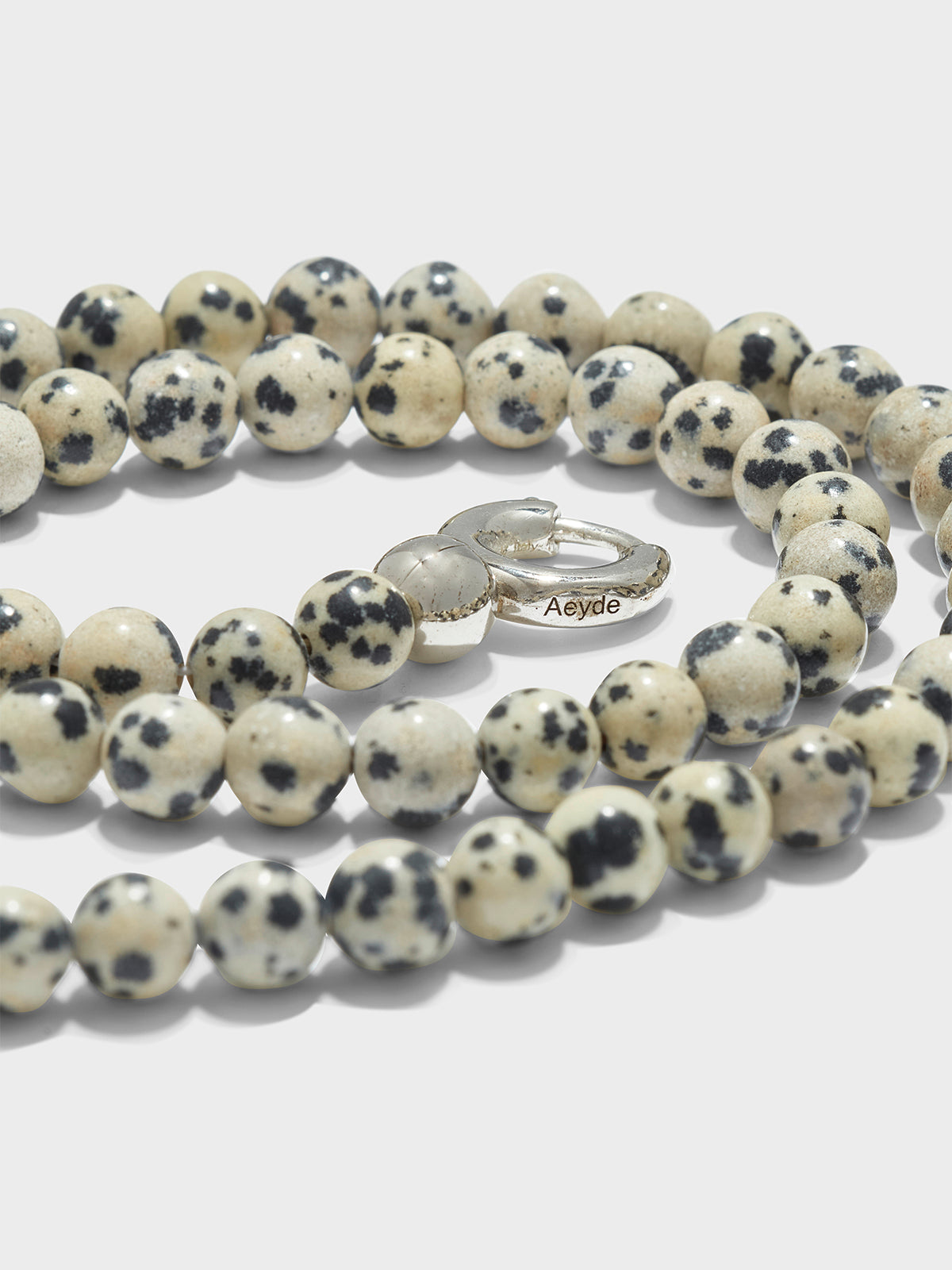 Aeyde | Saylor Diaspro Dalmata and Palladium-Plated Necklace for Women | Luxury Materials | Handmade in Italy | Material Details