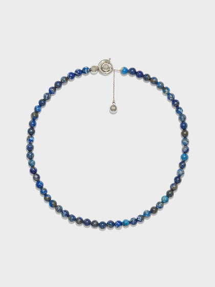 Aeyde | Saylor Lapis and Palladium-Plated Necklace for Women | Luxury Materials | Handmade in Italy
