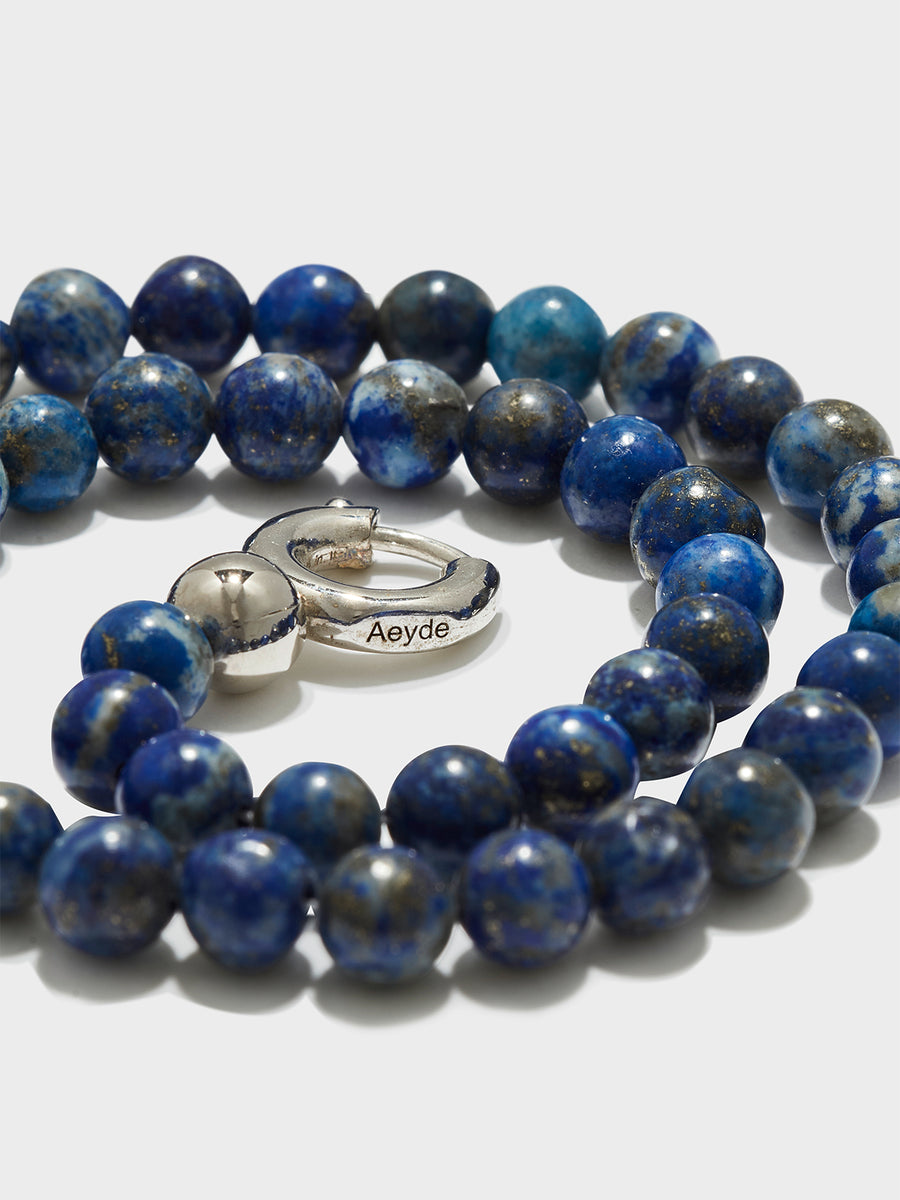 Aeyde | Saylor Lapis and Palladium-Plated Necklace for Women | Luxury Materials | Handmade in Italy | Material Details