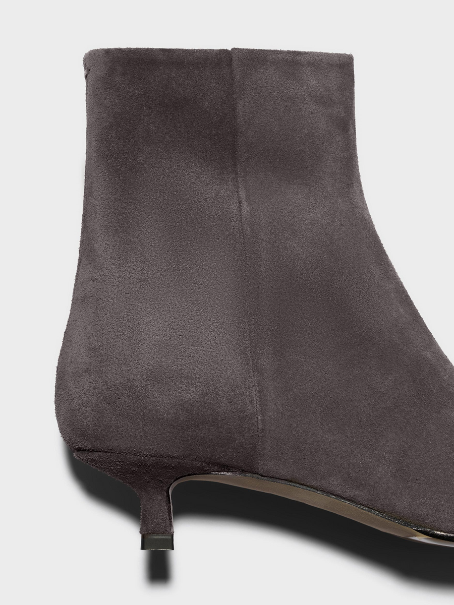 Aeyde | Sofie Suede Ankle Boots Leather Ankle Boots for Women | Taupe Suede | Pointed Toe | Low Heel | Luxury Materials | Handmade in Italy