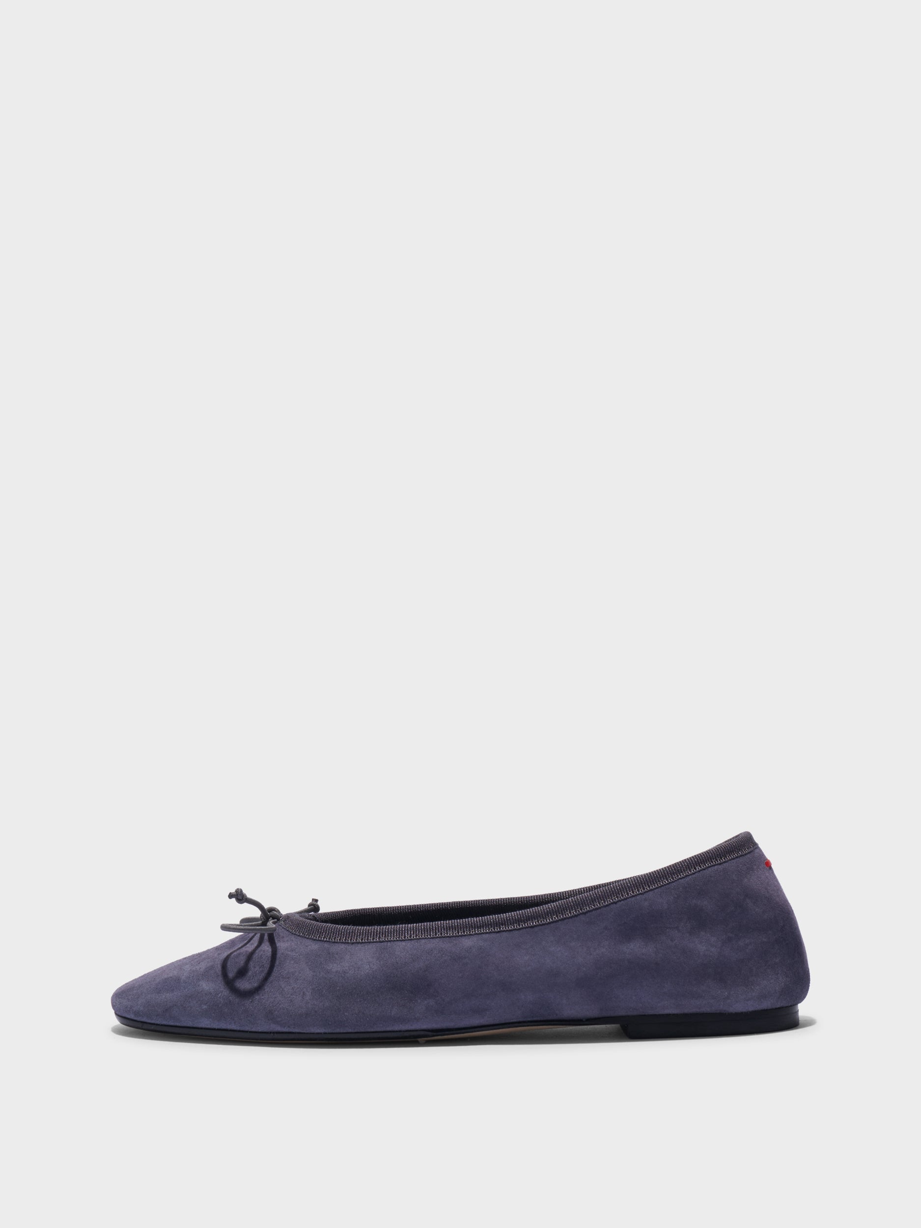 Aeyde | Tiby Suede Ballet Flats Leather Flats for Women | Moss Suede | Round Toe | Flat Heel | Side View