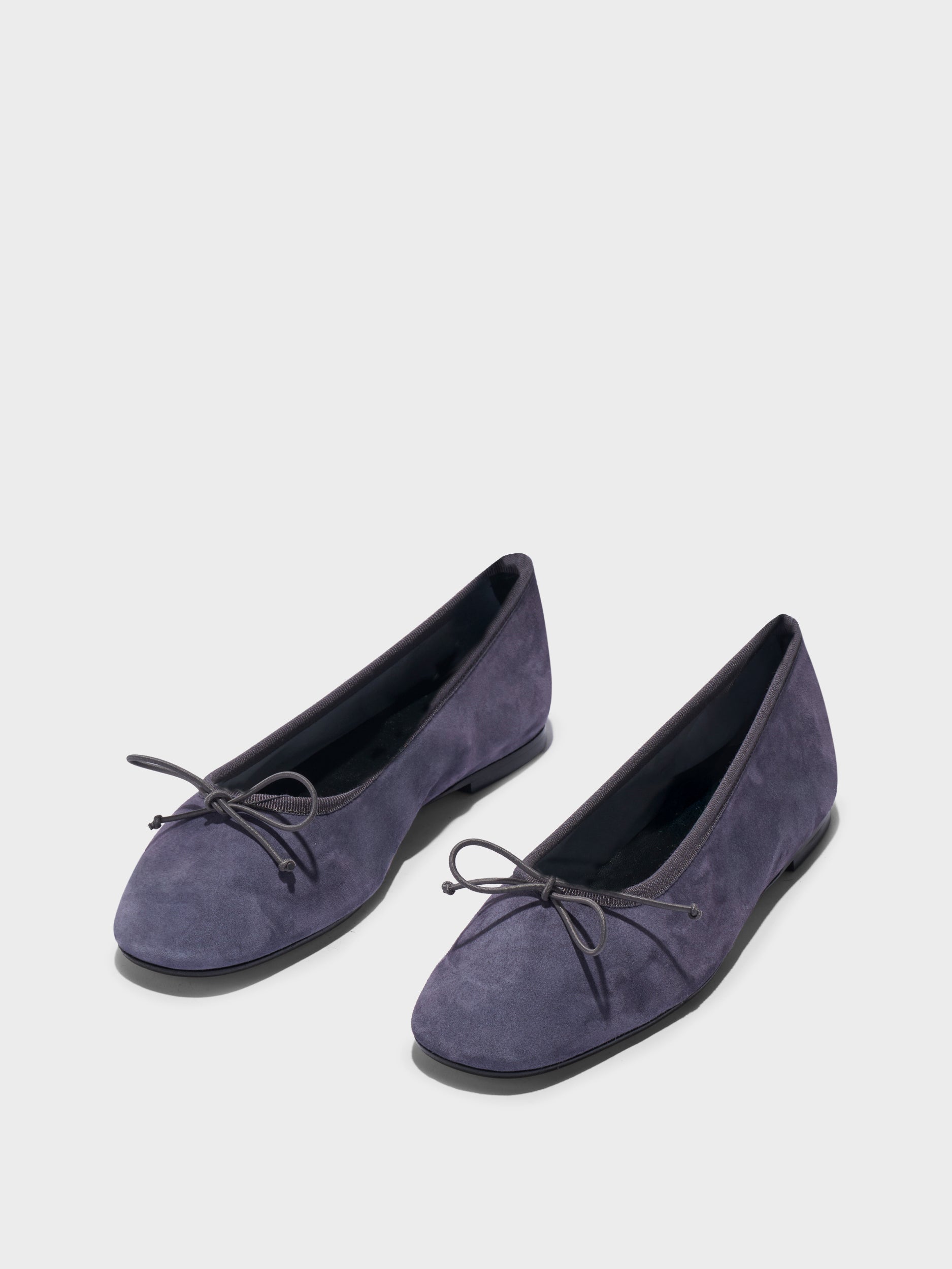 Aeyde | Tiby Suede Ballet Flats Leather Flats for Women | Dusty Purple Suede | Round Toe | Flat Heel | Luxury Materials | Handmade in Italy