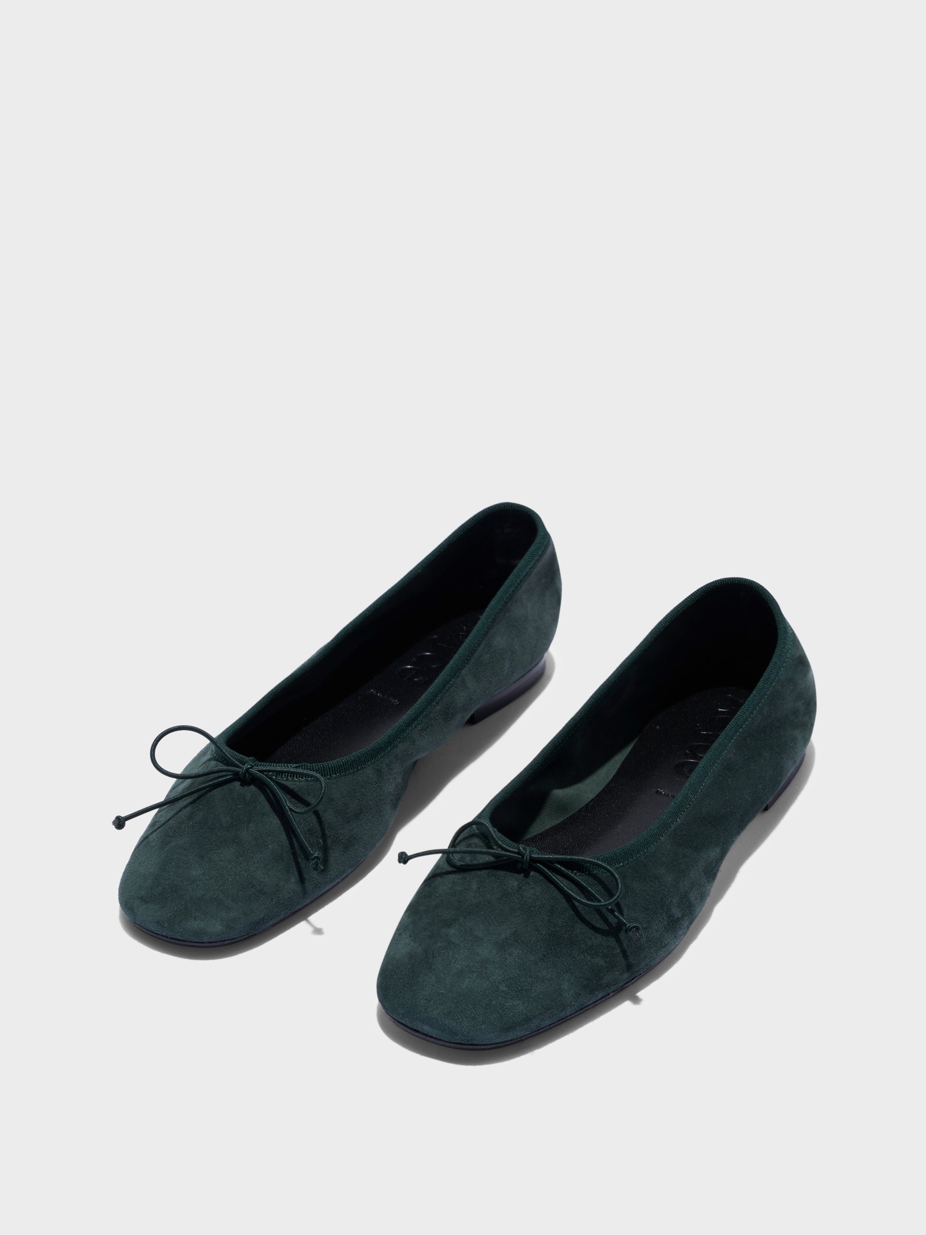 Aeyde | Tiby Suede Ballet Flats Leather Flats for Women | Moss Suede | Round Toe | Flat Heel | Luxury Materials | Handmade in Italy