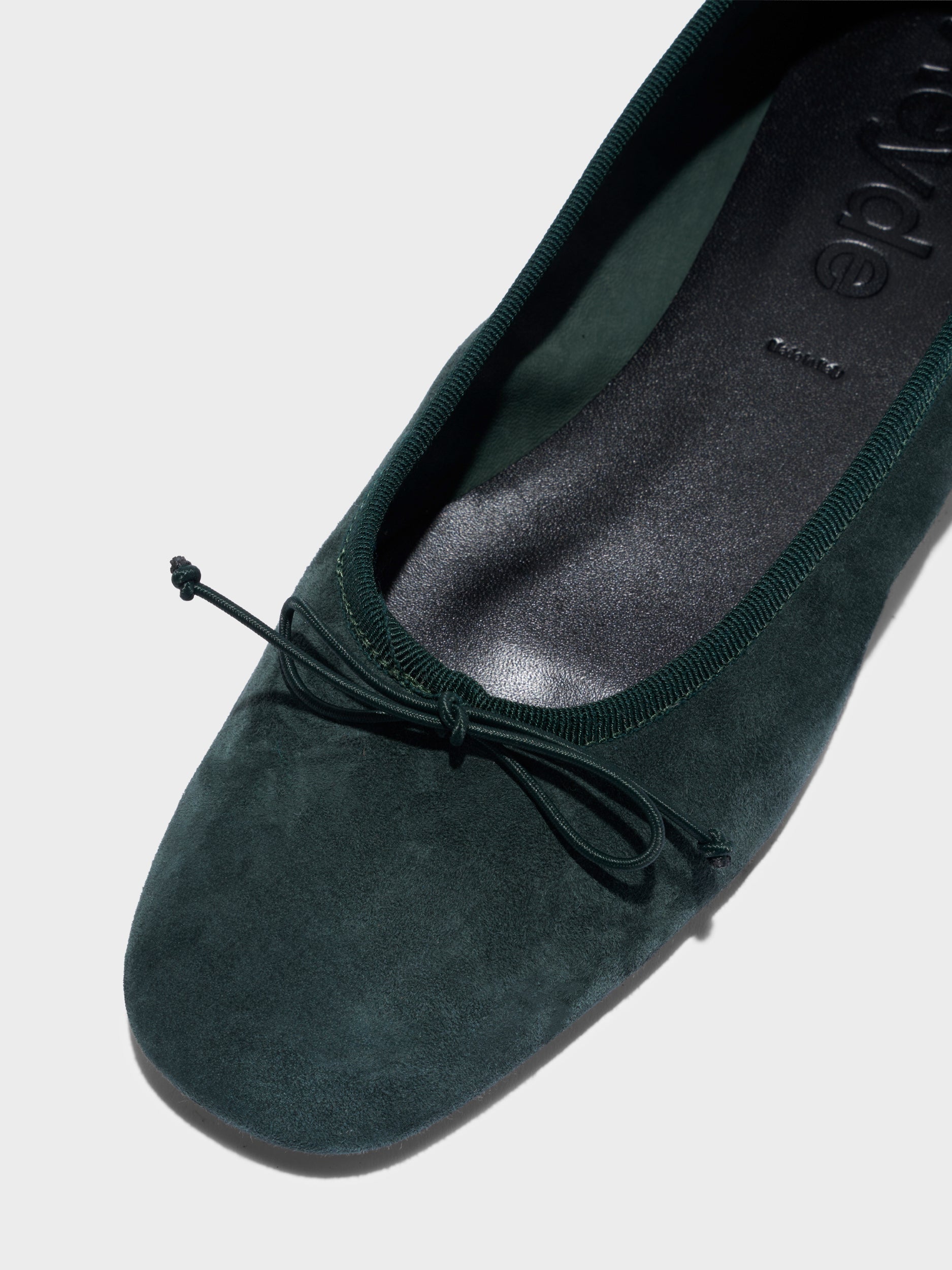 Aeyde | Tiby Suede Ballet Flats Leather Flats for Women | Dusty Purple Suede | Round Toe | Flat Heel | Heel Details