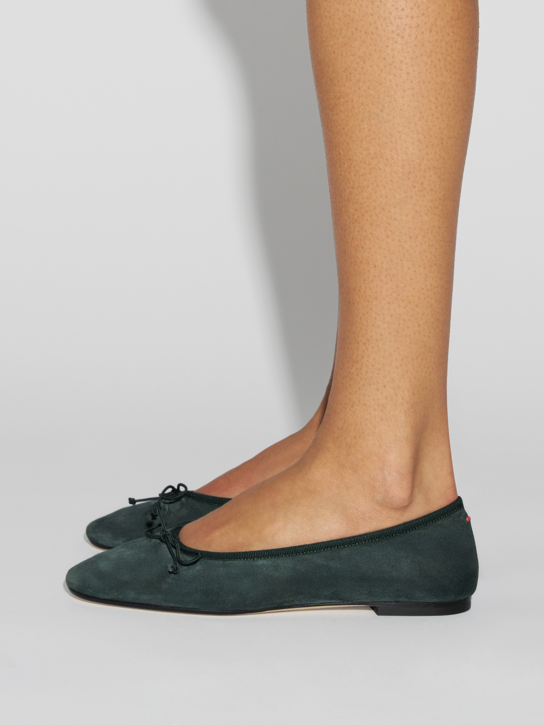 Aeyde | Tiby Suede Ballet Flats Leather Flats for Women | Moss Suede | Round Toe | Flat Heel | How to Style