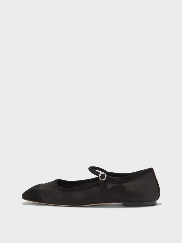 Uma Satin Toe-Cap Mary-Jane Flats