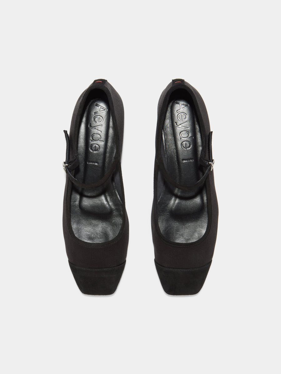Uma Satin Toe-Cap Mary-Jane Flats