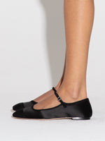 Uma Satin Toe-Cap Mary-Jane Flats - Image 6