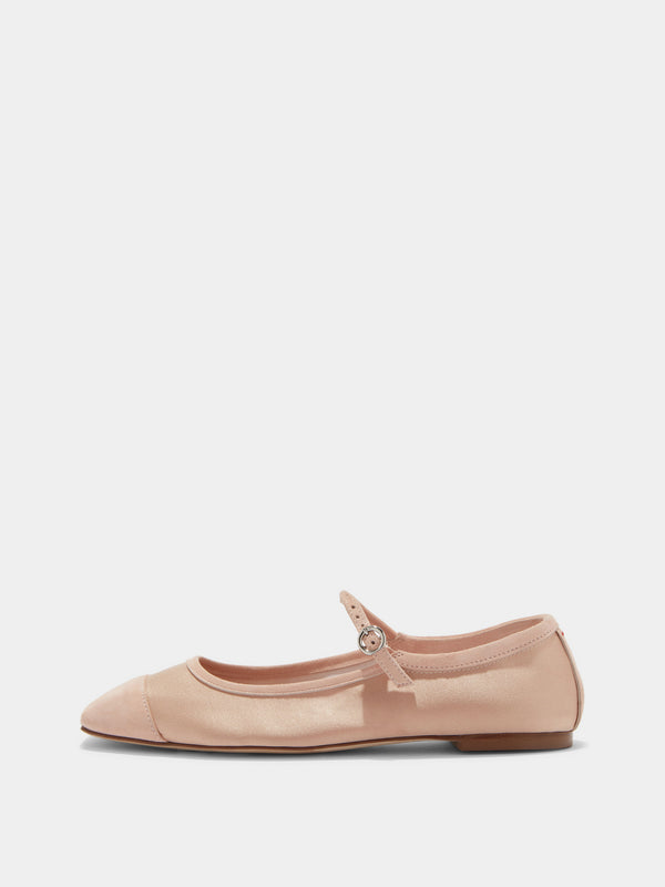 Uma Satin Toe-Cap Mary-Jane Flats