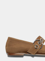 Uma Eyelet Grosgrain Mary-Janes Flats - Image 4