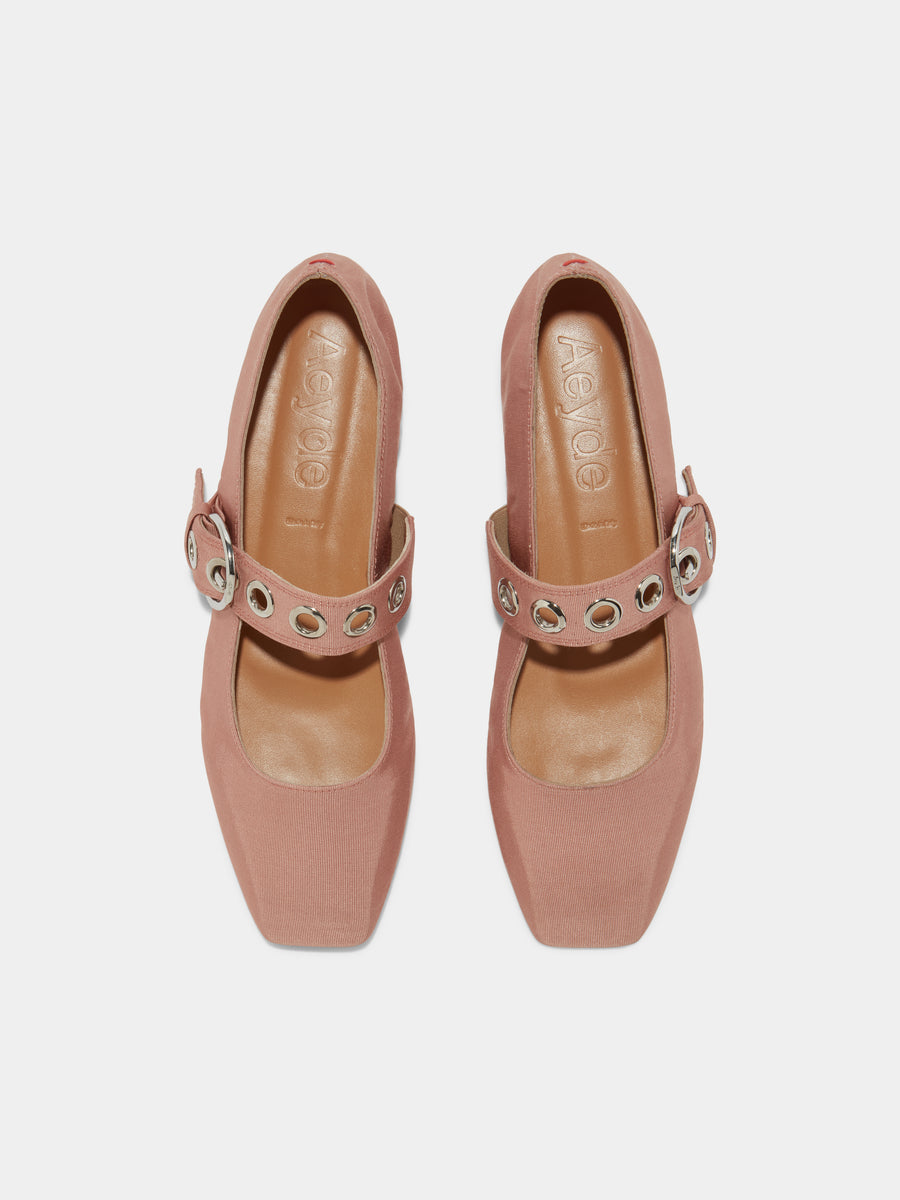 Uma Eyelet Grosgrain Mary-Janes Flats