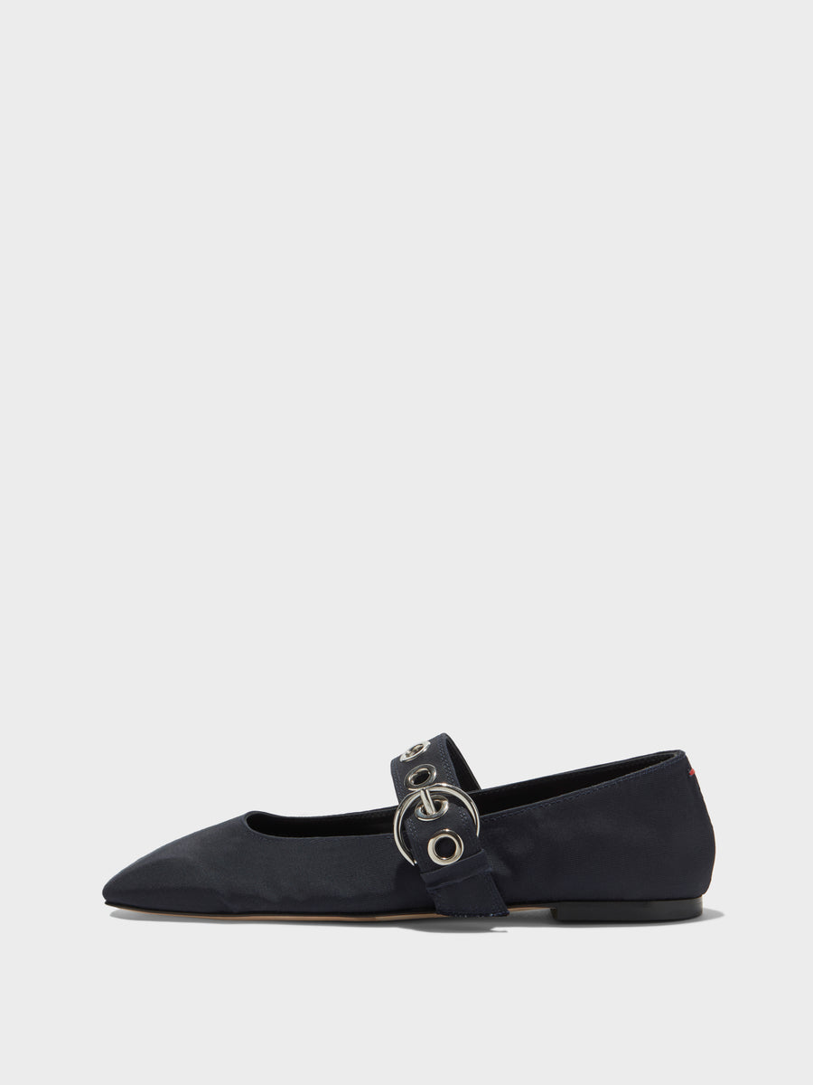 Uma Eyelet Grosgrain Mary-Jane Flats