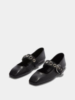 Uma Eyelet Leather Mary-Janes Flats - Image 2