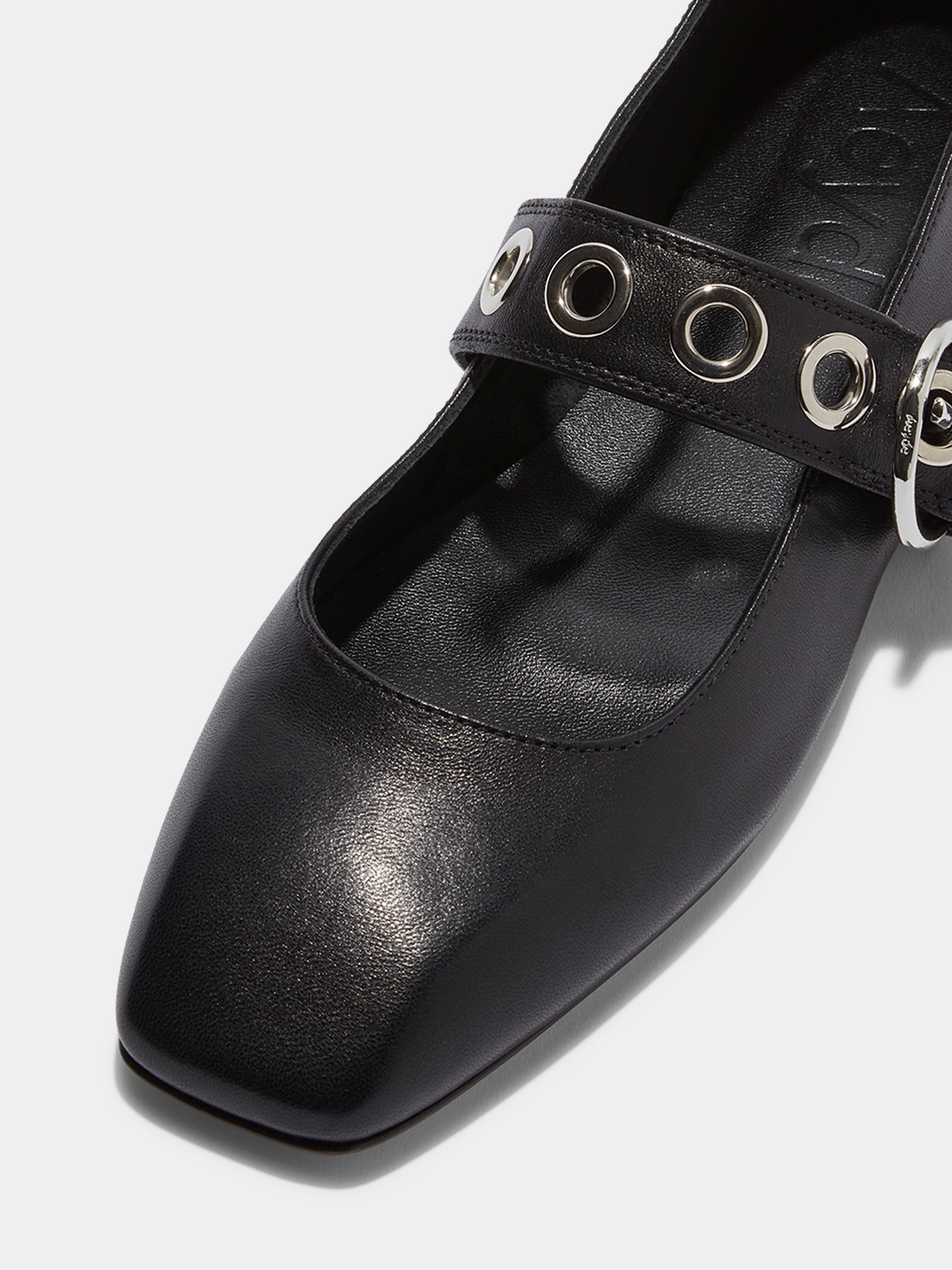 Uma Eyelet Leather Mary-Janes Flats - Image 3