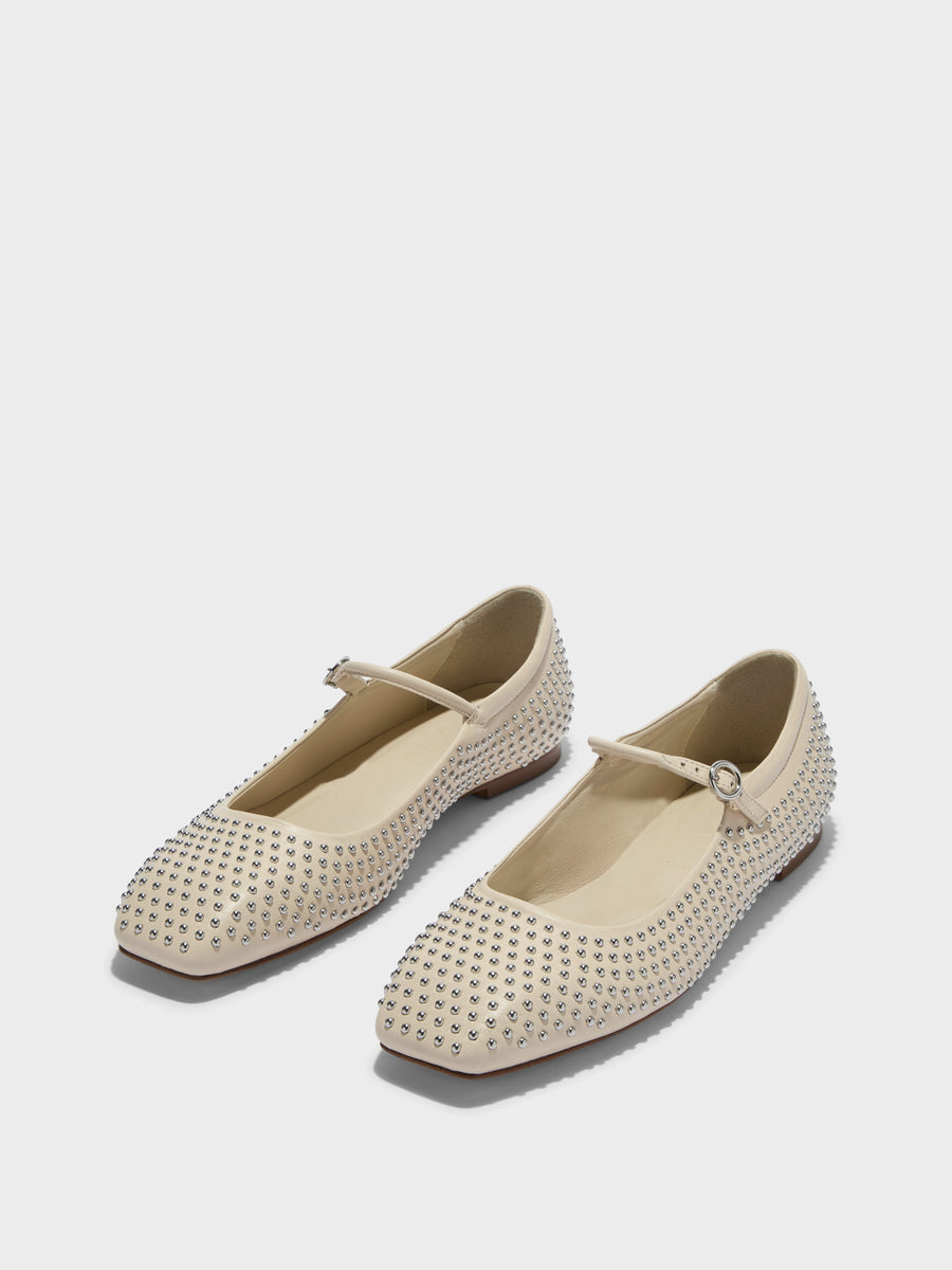 Uma Mini Studs Leather Flats