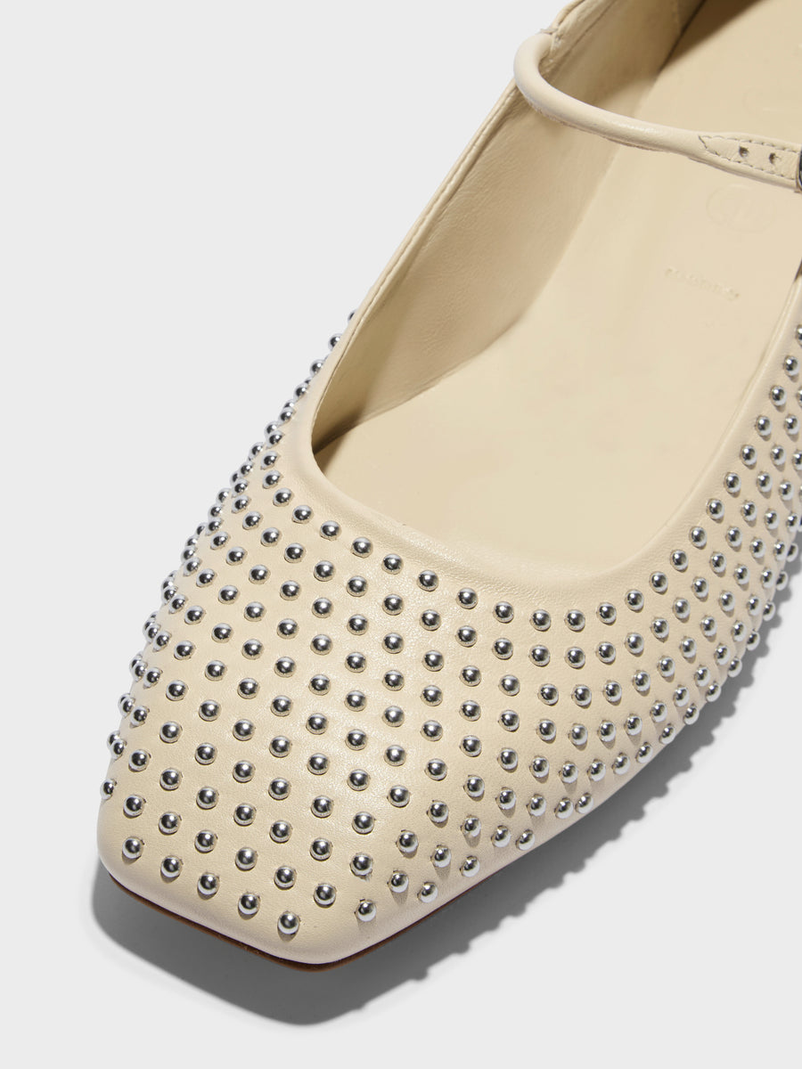Uma Mini Studs Leather Flats
