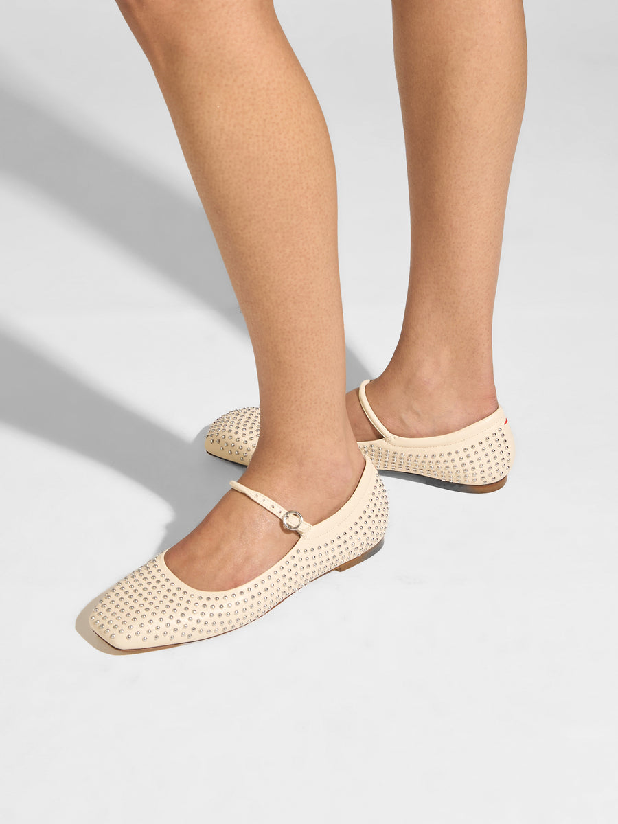 Uma Mini Studs Leather Flats