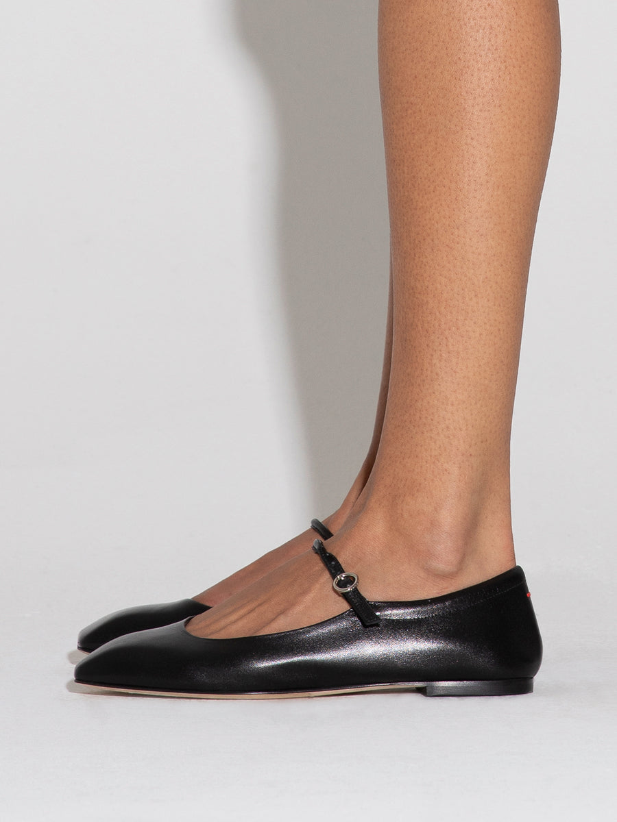 Uma Leather Mary-Jane Flats