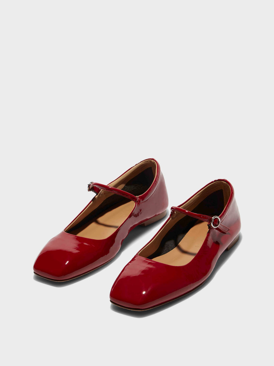 Uma Leather Mary-Jane Flats