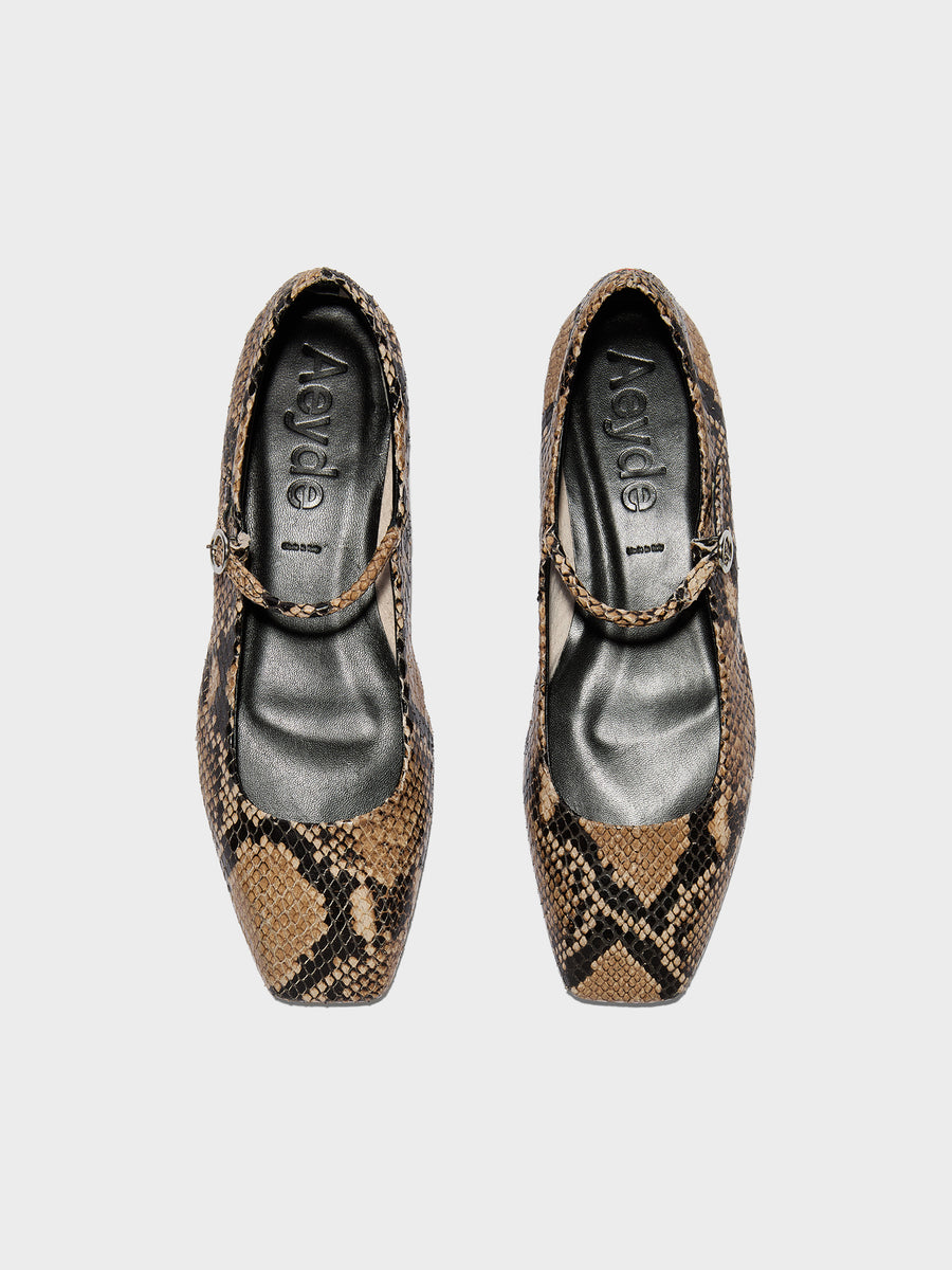 Uma Snake Print Mary-Janes