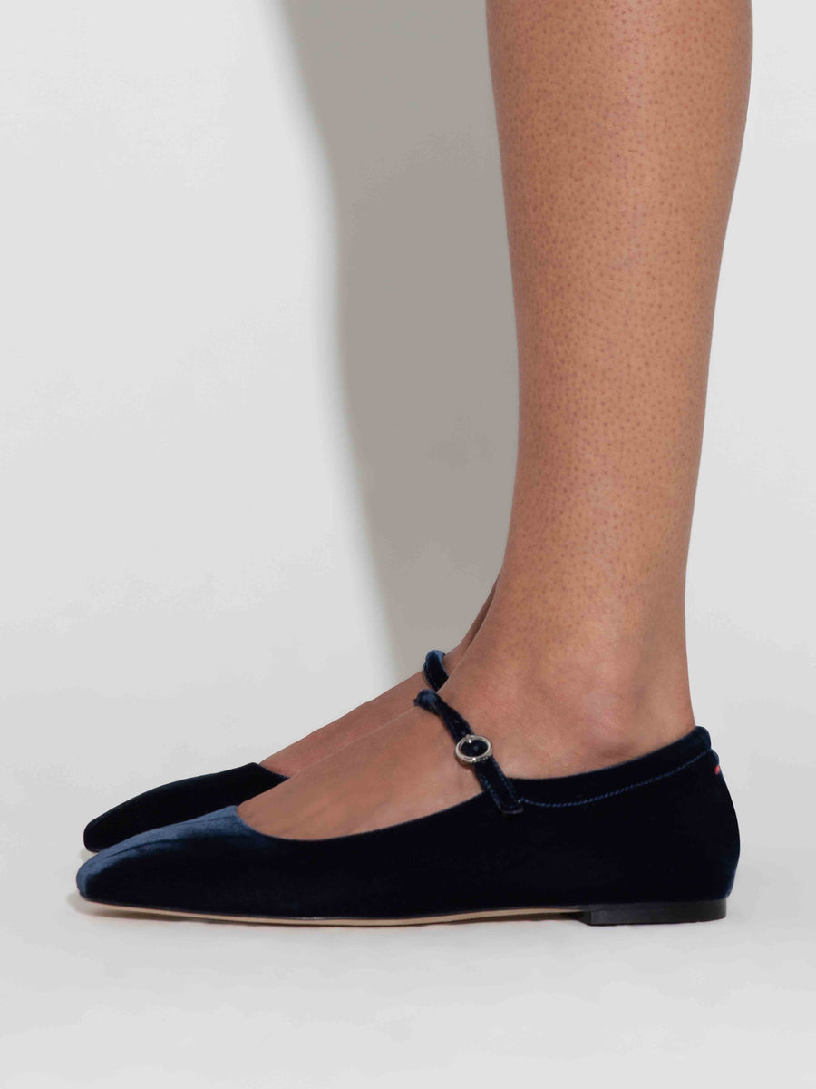 Uma Velvet Mary-Jane Flats