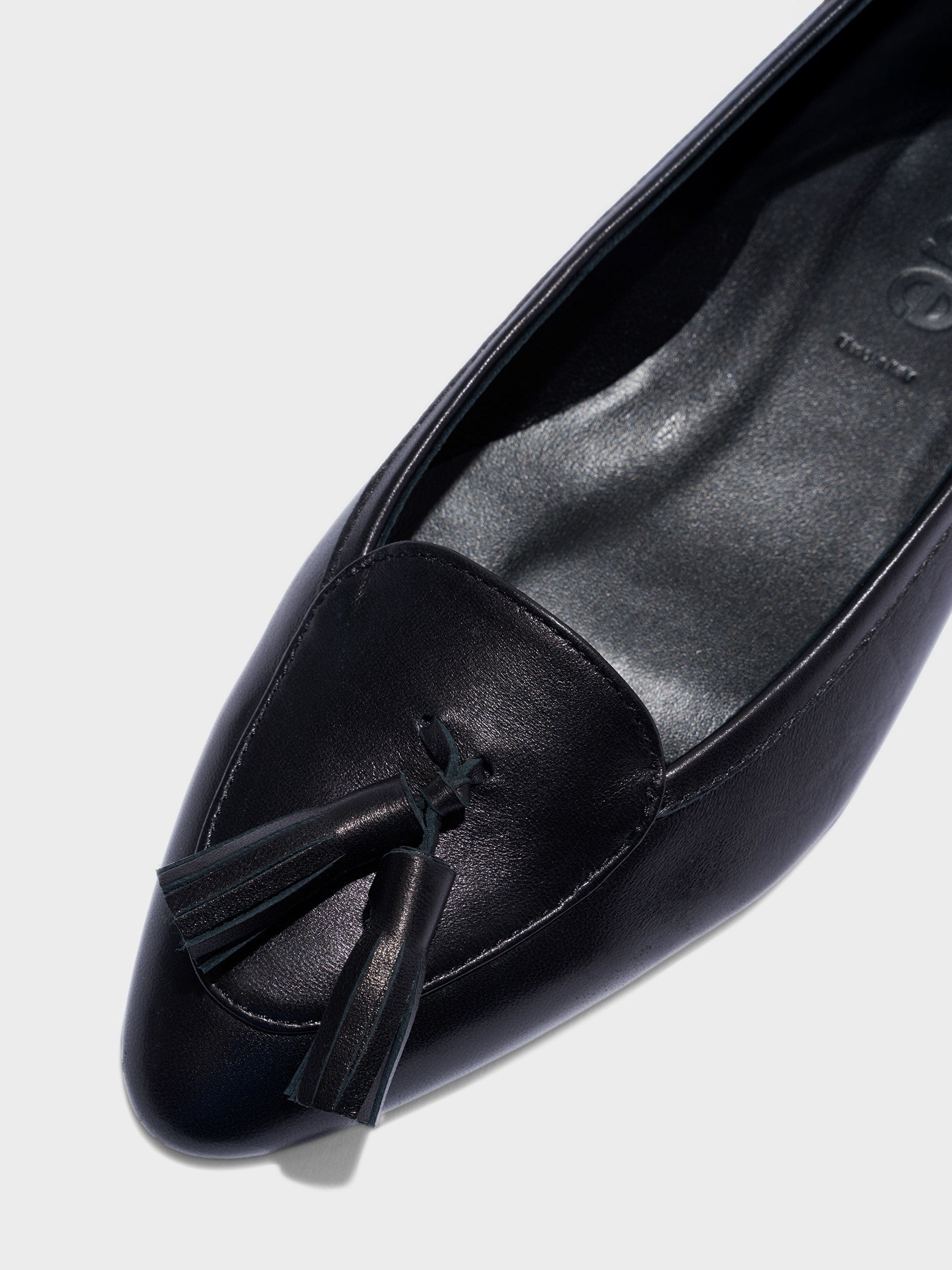 Aeyde | Valentine Tassel Pumps Leather Pumps for Women | Black Nappa | Round Toe | Low Heel | Heel Details