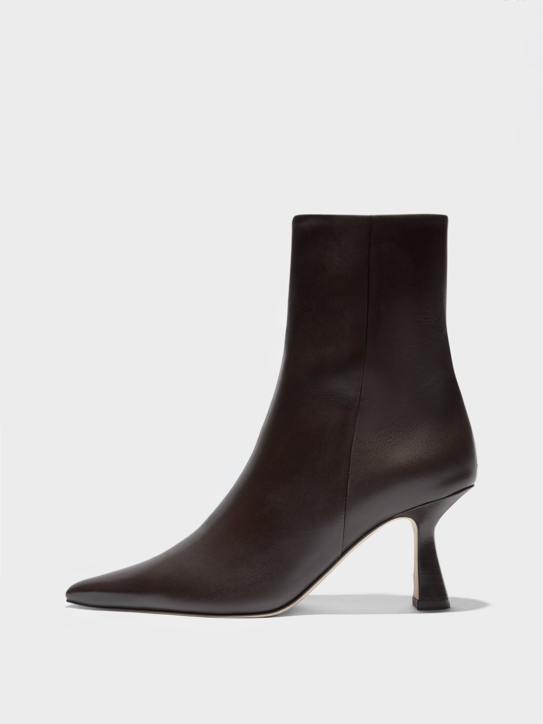 Aeyde | Vivi Leather Ankle Boots Leather Ankle Boots for Women | Moka Calf | Pointed Toe | High Heel | Side View