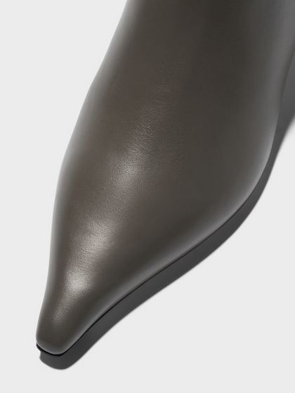 Aeyde | Zoe Leather Ankle Boots Leather Ankle Boots for Women | Taupe Calf | Pointed Toe | High Heel | Luxury Materials | Handmade in Italy