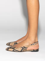 Amelia Snake Print Slingback Flats - Image 6