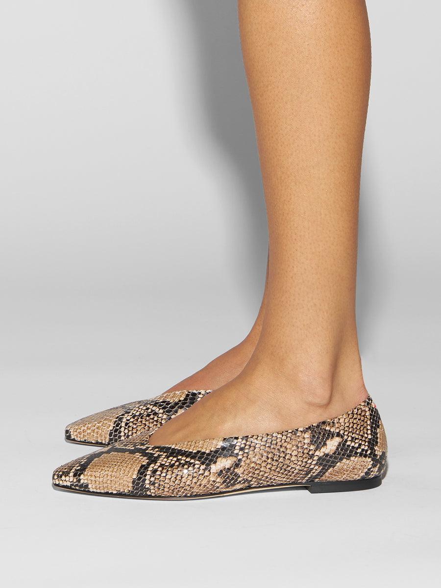 Betty Snake Print Ballet Flats