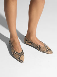 Betty Snake Print Ballet Flats