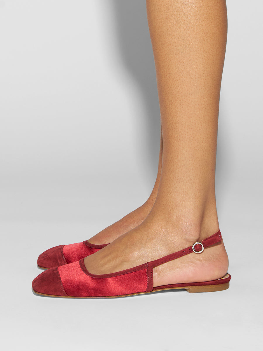Geraldine Satin Toe-Cap Flats