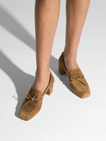 Grenn Suede Heeled Loafers - Image 2