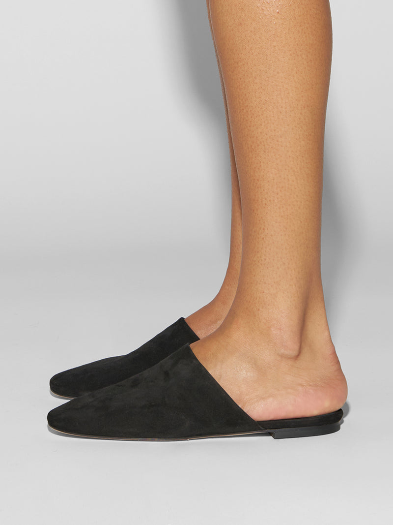 Rega Suede Round-Toe Mules