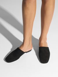 Rega Suede Round-Toe Mules