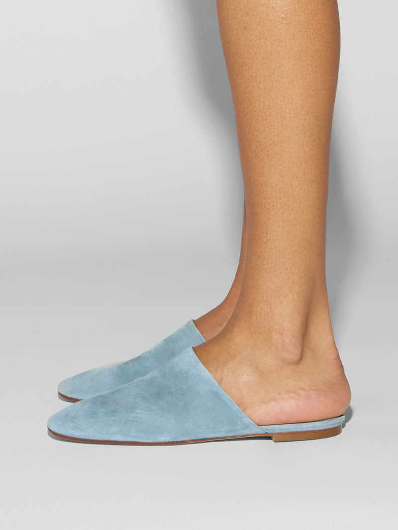 Rega Suede Round-Toe Mules