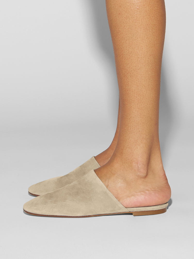 Rega Suede Round-Toe Mules