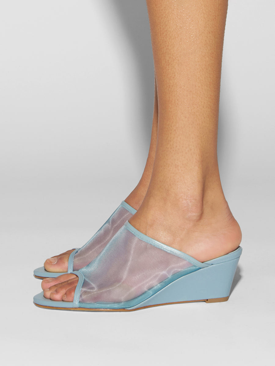 Aeyde | Suzanne Leather Heeled Sandals for Women | Glass Mesh/Nappa | Round Toe | Mid Heel | How to Style