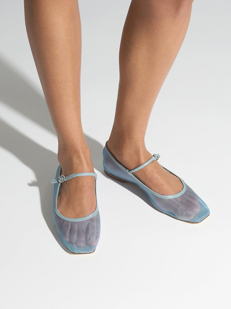 Uma Mesh Mary-Jane Flats
