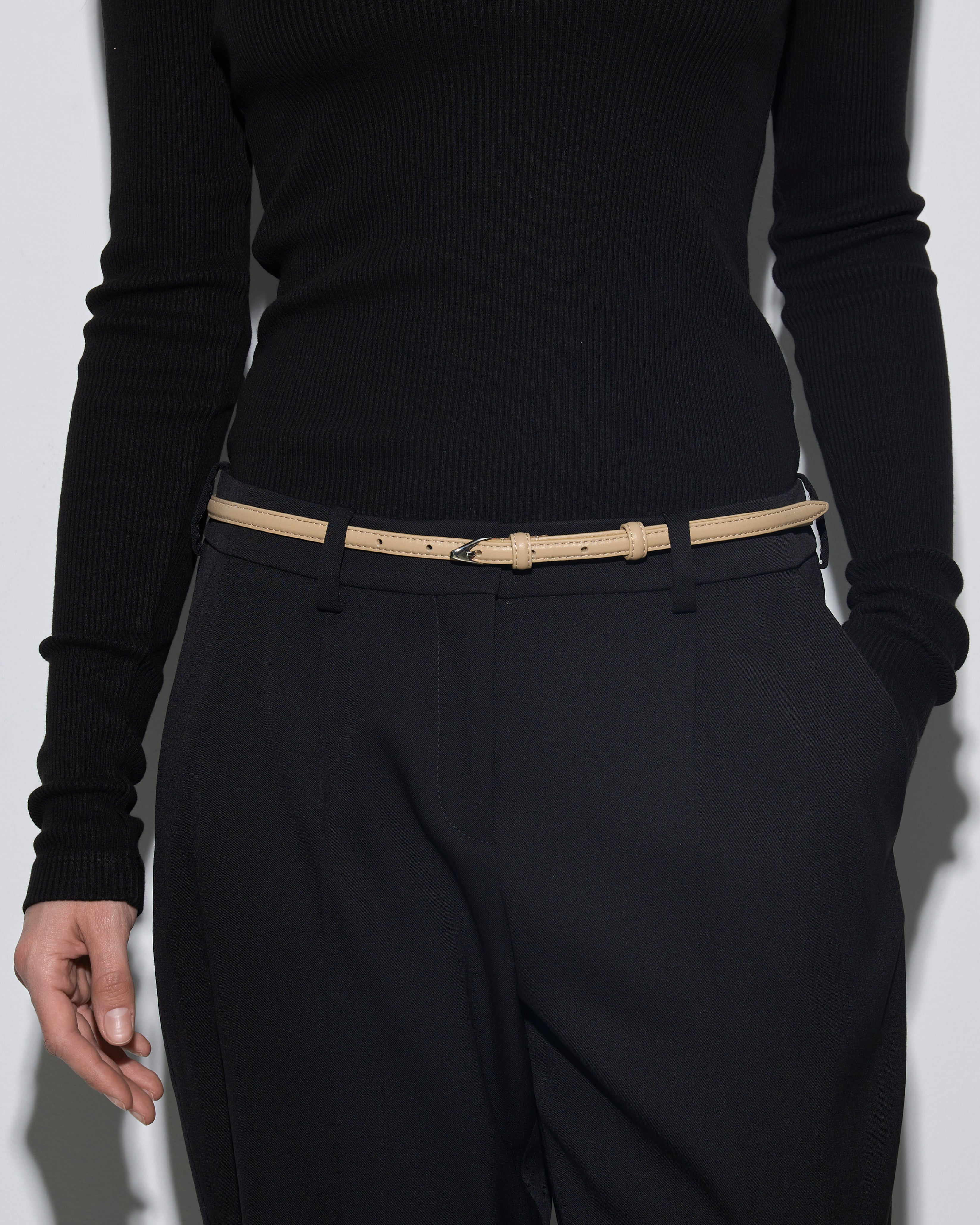 Aeyde | Alvy Leather Belt for Women | Latte/Silver Calf | Luxury Materials | Handmade in Italy | How to Style