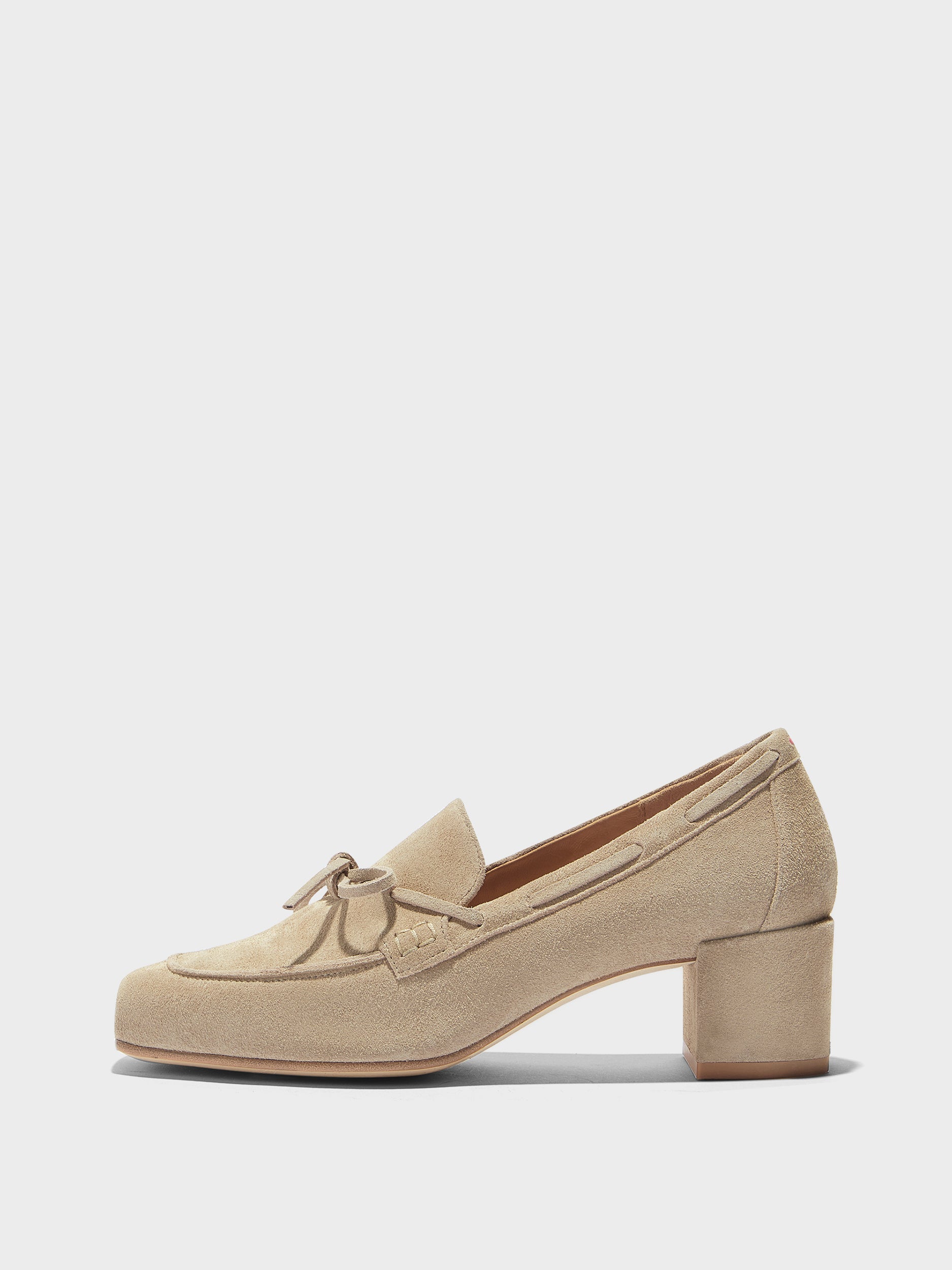 Grenn Suede Heeled Loafers - Image 1