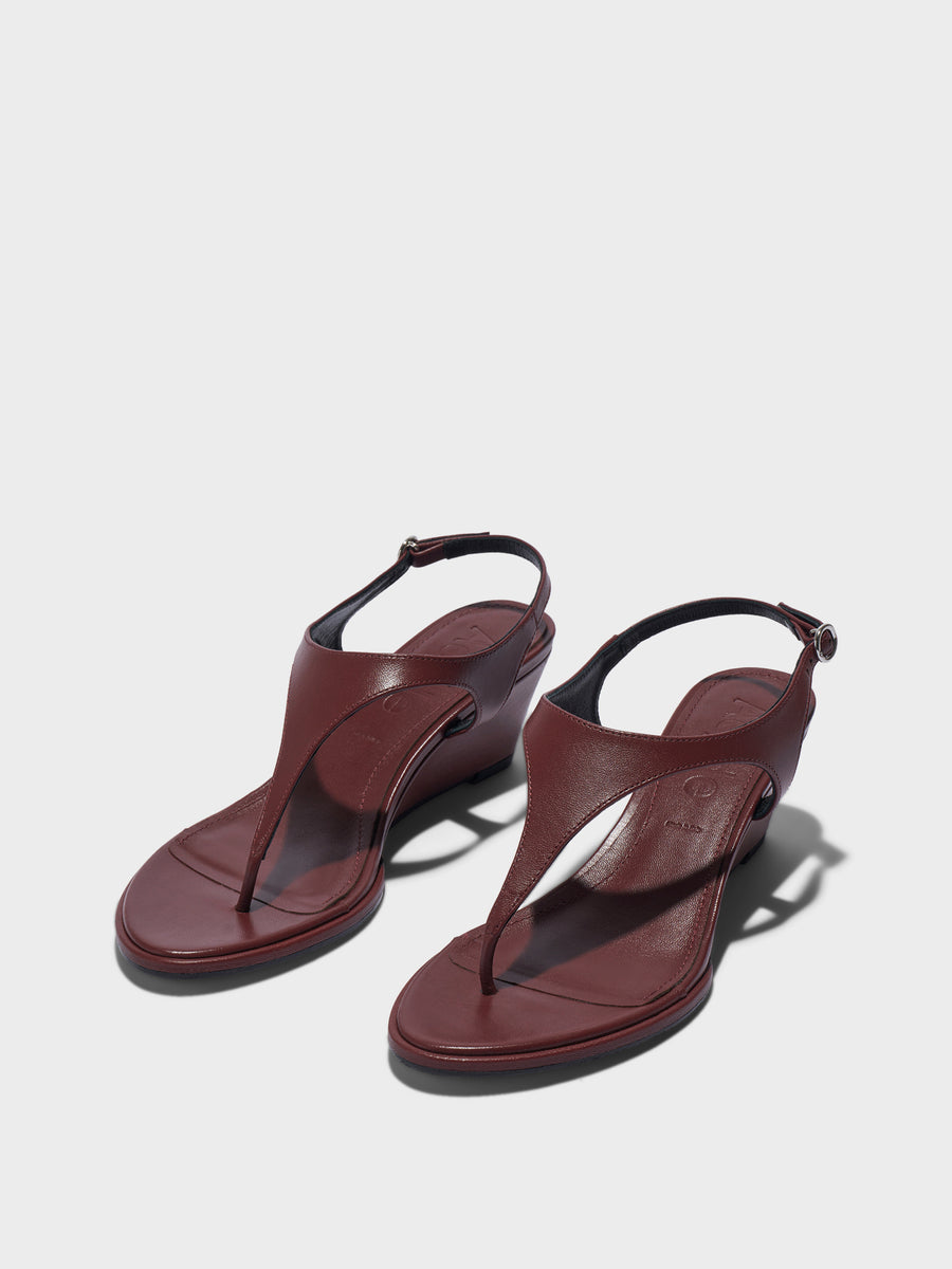 Aeyde | Roose Leather Heeled Sandals for Women | Port Nappa | Round Toe | Mid Heel | Luxury Materials | Handmade in Italy