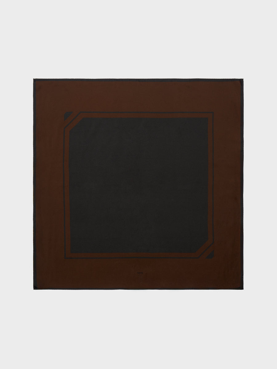 Aeyde | Sera Silk 90x90cm Scarves for Women | Moka/Black Silk | Luxury Materials | Handmade in Italy