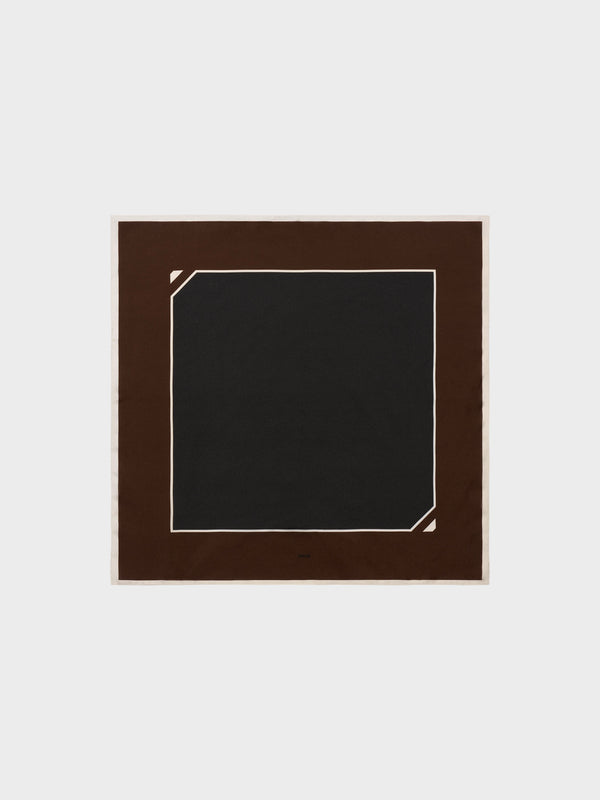 Aeyde | Soli Silk 60x60cm Scarves for Women | Moka/Black Silk | Luxury Materials | Handmade in Italy