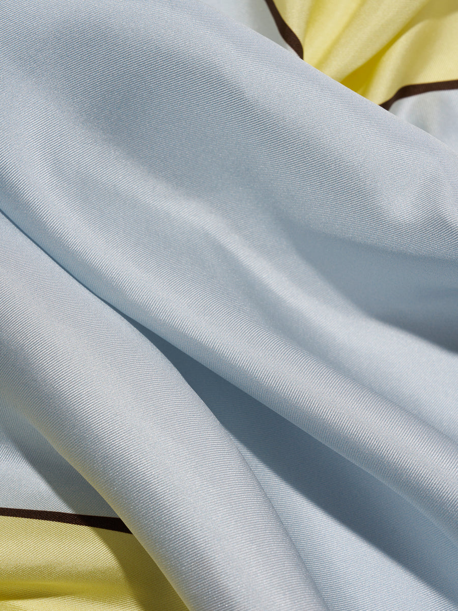 Aeyde | Soli Silk 60x60cm Scarves for Women | Lemon/Glass Silk | Luxury Materials | Handmade in Italy | Material Details