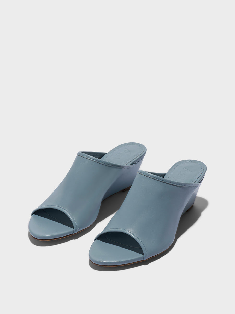 Aeyde | Suzanne Leather Heeled Sandals for Women | Glass Nappa | Round Toe | Mid Heel | Luxury Materials | Handmade in Italy