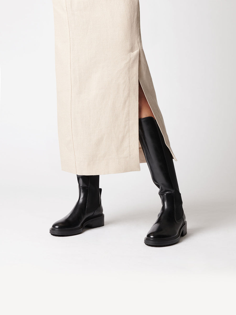 Blanca Leather Knee-High Chelsea Boots